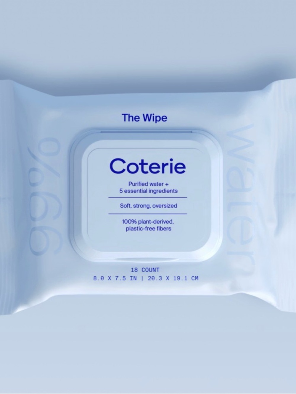 Coterie. The Travel Wipe. Purified Water Cleansing Wipes 8 packs